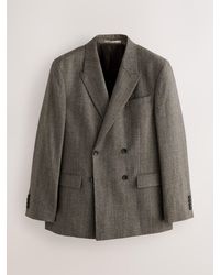 Next - Regular Fit Double Breasted Wool Blend Suit Jacket - Lyst