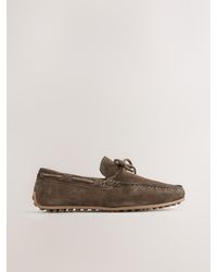 Next - Bow Front Suede Driving Shoes - Lyst