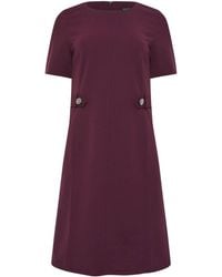 M Com - Button Detail Tailored Shift Dress - Lyst
