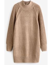 Next - N. Premium Sparkle High Neck Knitted Jumper Mini Dress - Lyst
