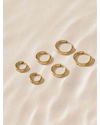 Next - Stainless Steel Graduated Huggie Hoop Earrings 3 Pack - Lyst