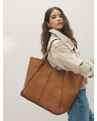 Next - Tan Suedette Structured Shoulder Bag - Lyst