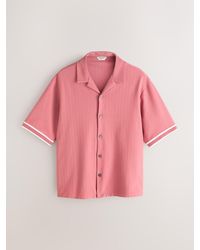 Next - Regular Fit Jersey Textured Short Sleeve Tipped Shirt - Lyst
