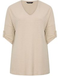 Evans - Light Tab Sleeve Ribbed Jumper - Lyst