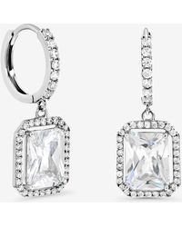 Jon Richard - Plated Cubic Zirconia Charm Huggie Hoop Earrings - Lyst