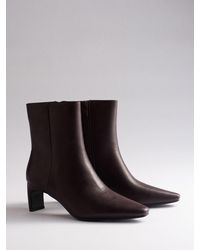 The Set - Chisel Toe Heel Ankle Boots Burgundy - Lyst