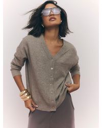 River Island - Long Sleeve V-Neck Cardigan - Lyst