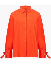 French Connection - Cambria Cotton Tie Up Bow Shirt - Lyst