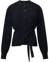 French Connection - Arezzo Long Sleeve Waist Tie Shirt - Lyst