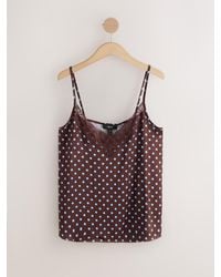 Next - Lace Trim Cami Top - Lyst
