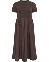 M Com - Petite Short Sleeve Jersey Woven Dress - Lyst