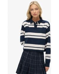 Superdry - Athletic Essential Cropped Stripe Rugby Shirt - Lyst