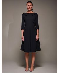 Jolie Moi - Buttoned Fold Collar Midi Dress - Lyst