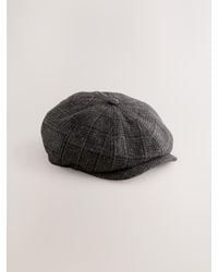 Next - Dark Check Baker Boy Hat - Lyst