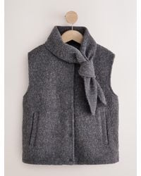 Next - Charcoal Scardi Cover-Up Jacket With Removable Collar/ Scarf - Lyst