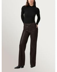 PAIGE - Sasha Distressed Wide Leg Cotton Jeans - Lyst