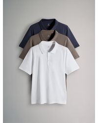 The Set - 3 Pack Short Sleeve Cotton Jersey Polo Shirts - Lyst