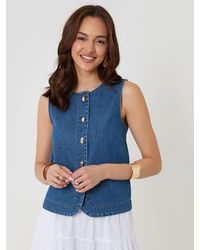 Threadbare - Denim Button Up Top - Lyst