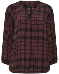 Evans - Balloon Sleeve Checked Pleated Swing Top - Lyst