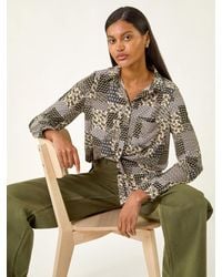Roman - Patchwork Print Stretch Top - Lyst