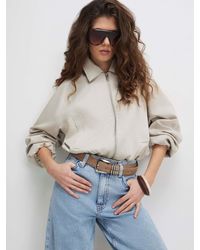 River Island - Zip Through Harrington Jacket - Lyst
