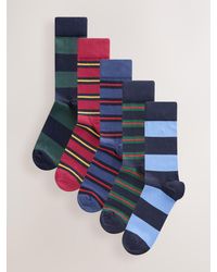 Next - Preppy Block Stripe Pattern Socks 5 Pack - Lyst