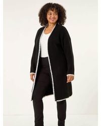 Roman - Curve Longline Knit Cardigan - Lyst