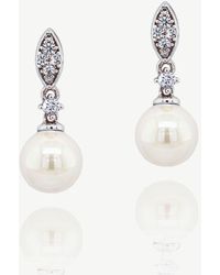 Ivory & Co. - Dublin Crystal And Pearl Drop Earring - Lyst