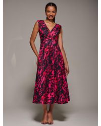 Jolie Moi - V-Neck Fit & Flare Scuba Midaxi Dress - Lyst