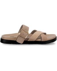 Totes - Suede Cross Strap Sandals - Lyst