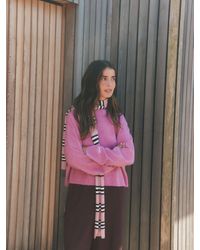 Self - Bright Knitted Boxy Crew Neck Jumper - Lyst