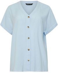 M Com - Button Front Blouse - Lyst