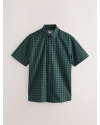 Next - Easy Iron Button Down Short Sleeve Oxford Shirt - Lyst