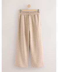 Next - Neutral Neppy Textured Essential Wide Leg Jersey Joggers - Lyst