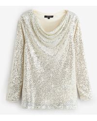 JD Williams - Sequin Slash Cowl Neck Long Sleeve Top - Lyst