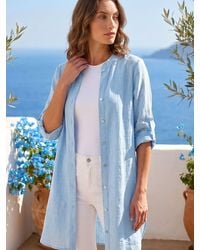 Roman - Petite Cotton Front Button Overshirt - Lyst