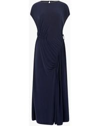 French Connection - Samira Jersey Gathered Midi Dress - Lyst