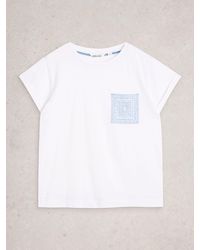 White Stuff - Stuff Chalk Gina Embroidered T-Shirts - Lyst