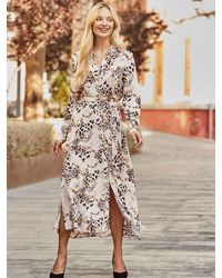 Sosandar - Wow Print Ruched Front Shirt Dress - Lyst