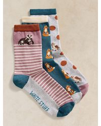 White Stuff - Woodland Animal Socks 3 Pack - Lyst
