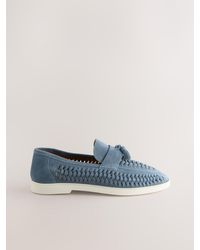 Next - Suede Weave Tassel Loafers - Lyst