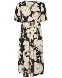 Yours Curve - Abstract Wrap Dress - Lyst