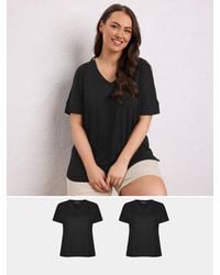 Evans - V-Neck Modal Rich T-Shirts 2 Pack - Lyst
