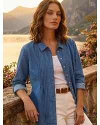 Roman - Petite Pintuck Buttoned Blouse - Lyst