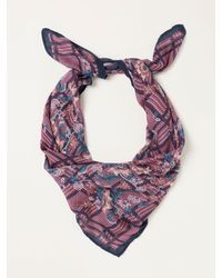 FatFace - Check Floral Printed Square Scarf - Lyst