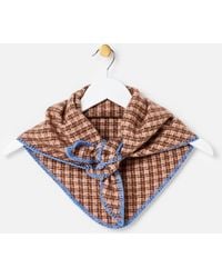 Oliver Bonas - Checked Knitted Triangle Scarf - Lyst