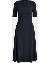Ralph Lauren - Munzie Rib Knit Stretch Cotton Midi Dress - Lyst