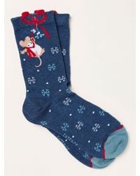 FatFace - Fatface Christmas Bow Mouse Socks - Lyst