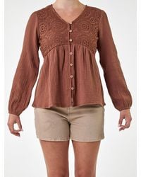 Roman - Crochet Buttoned Blouse - Lyst