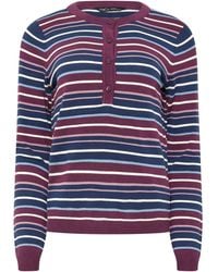 M Com - Stripe Henley Jumper - Lyst